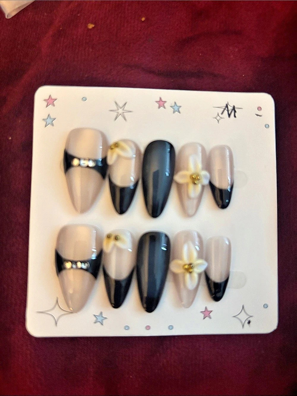 Press-On Nails Black & Gray